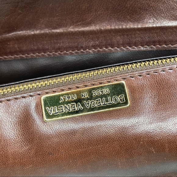 Vintage Bottega Veneta Intreciatto Men's Brown Calf Leather Briefcase Satchel - Picture 9 of 14